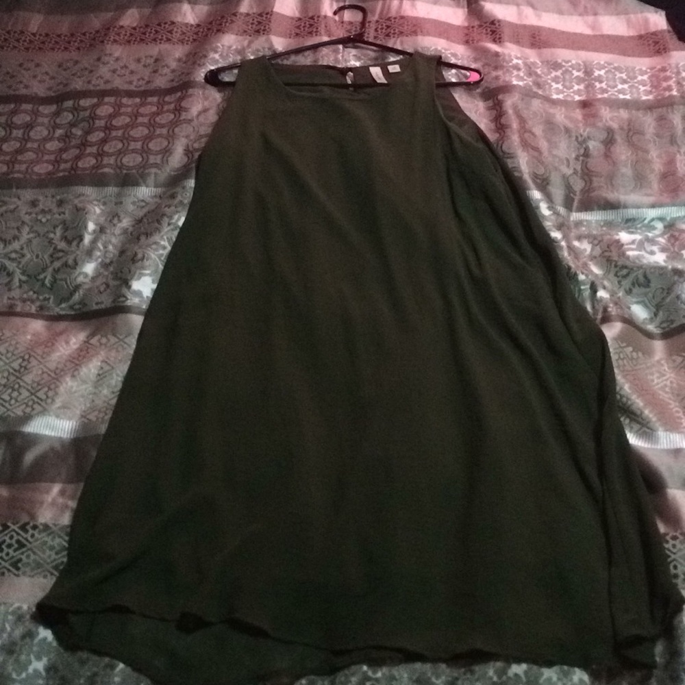 Hunter green sleeveless dress, like new